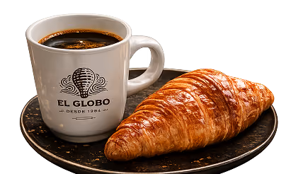 Café y croissant de El Globo